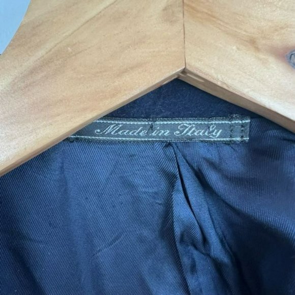 Vintage Andrea Silardi Wool Cashmere Navy Dark Blue Blazer Jacket Pockets M / L - Picture 6 of 16